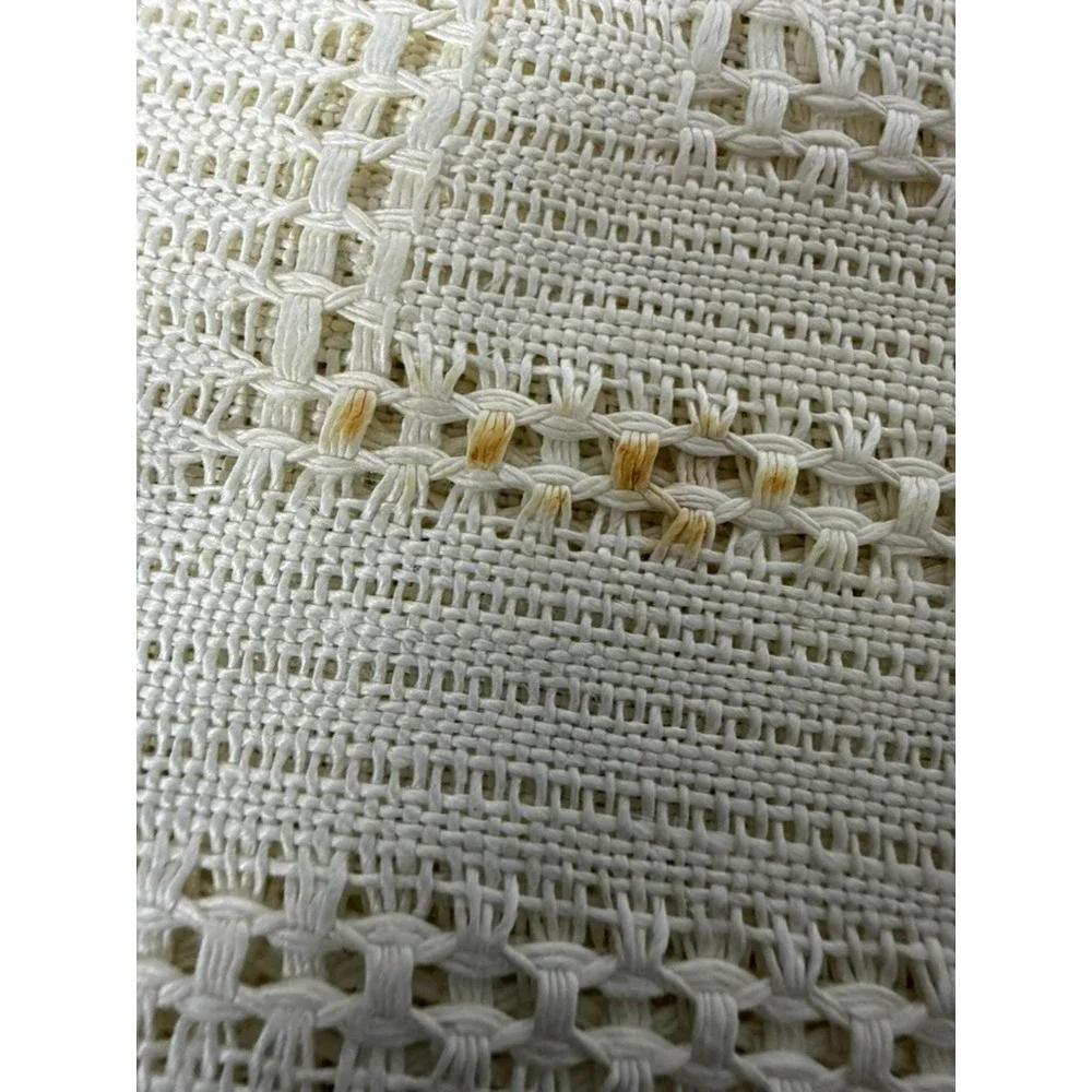 Set‎ 4 Vintage Irish Linen Hemstitched Openwork Placemats Table Topper White